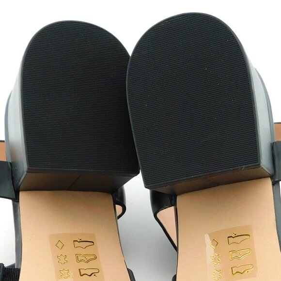 Unworn J. CREW Black Leather Block Heel Sling Back Caged Sandals 11 - Picture 8 of 8